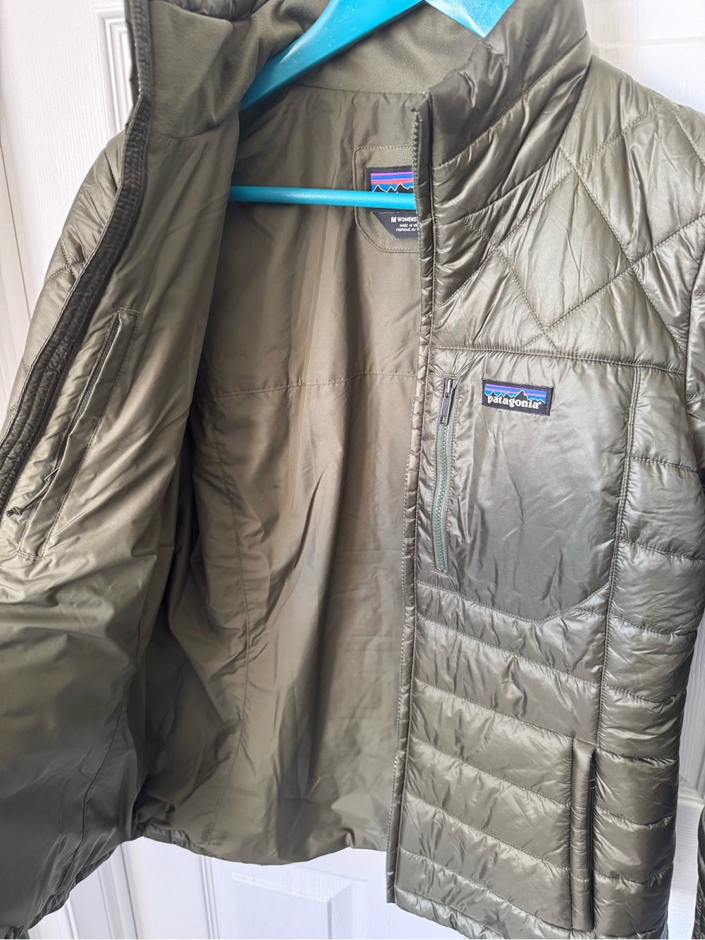 Women’s Patagonia Radalie Parka Outdoor Jacket Like New Olive Size Large - Picture 11 of 15
